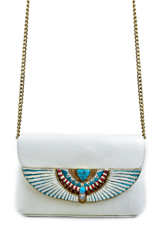 Cream Turquoise Cream Cherina Bag