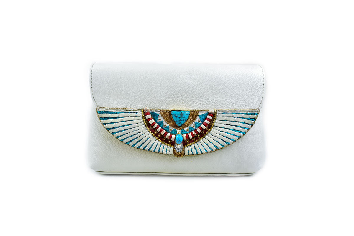 Cream Turquoise Cream Cherina Bag